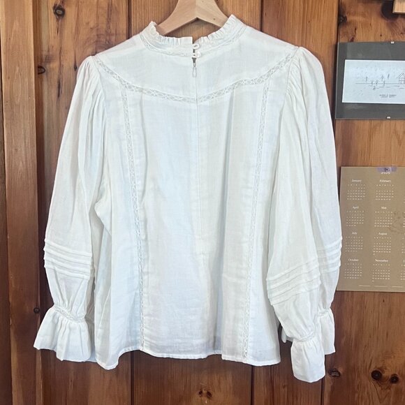 Meadows white long sleeved blouse Size US12 - Picture 2 of 7